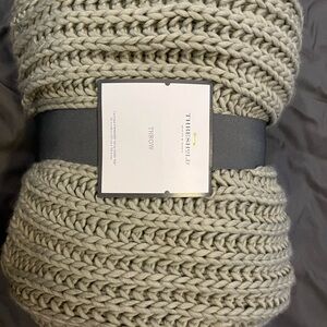 Threshold Soft Gray Knit Throw Blanket